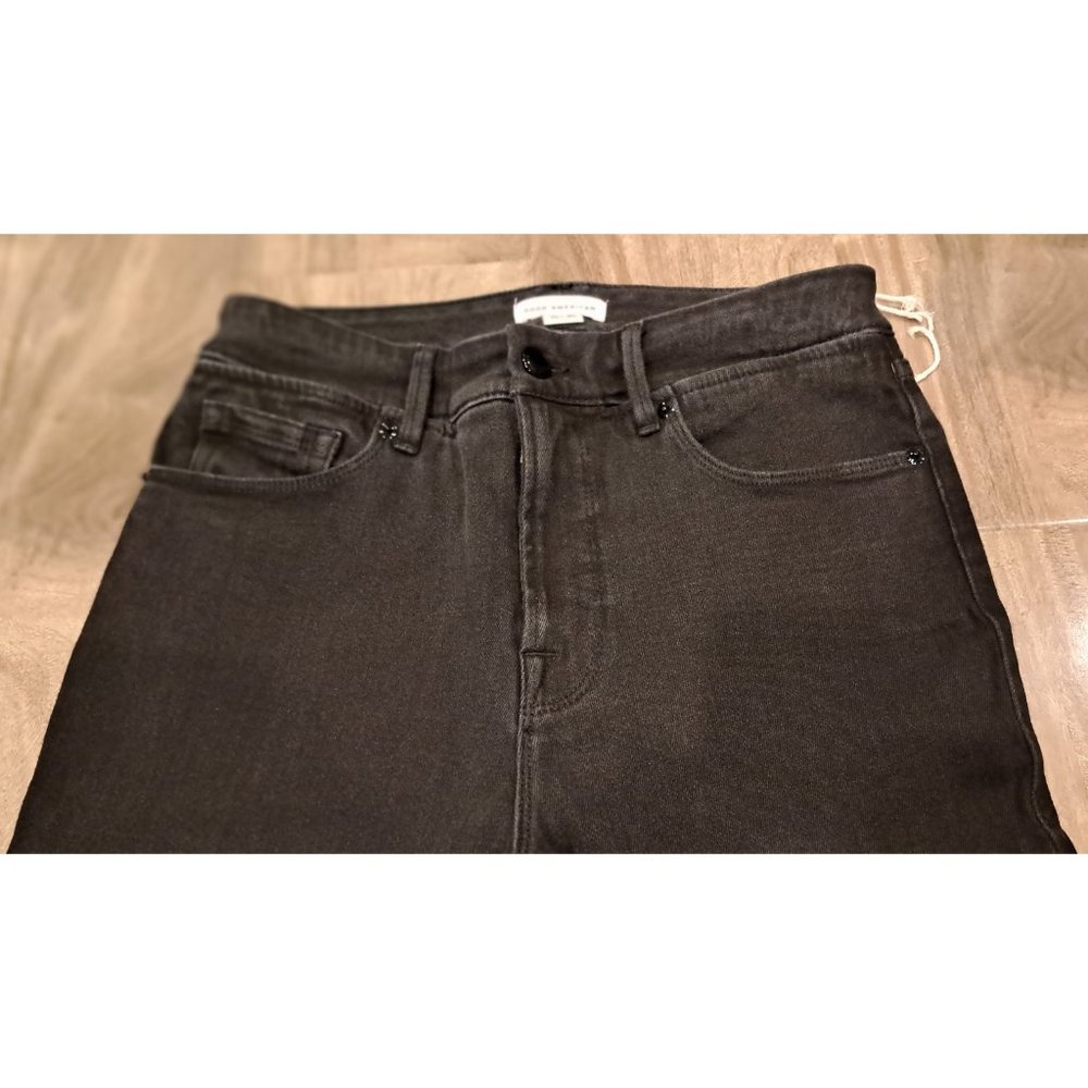 Good American Good Waist Slit Jeans GLSW419T Black210 10 / 30 FITS LIKE 8 - Picture 7 of 7